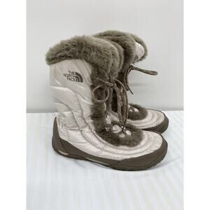 The North Face Insulated Boots Quilted Goose Down Faux Fur Lace Up Size 6